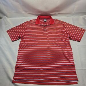 Footjoy Polo Shirt XL Striped Red Devils Ridge Golf‎ Course
